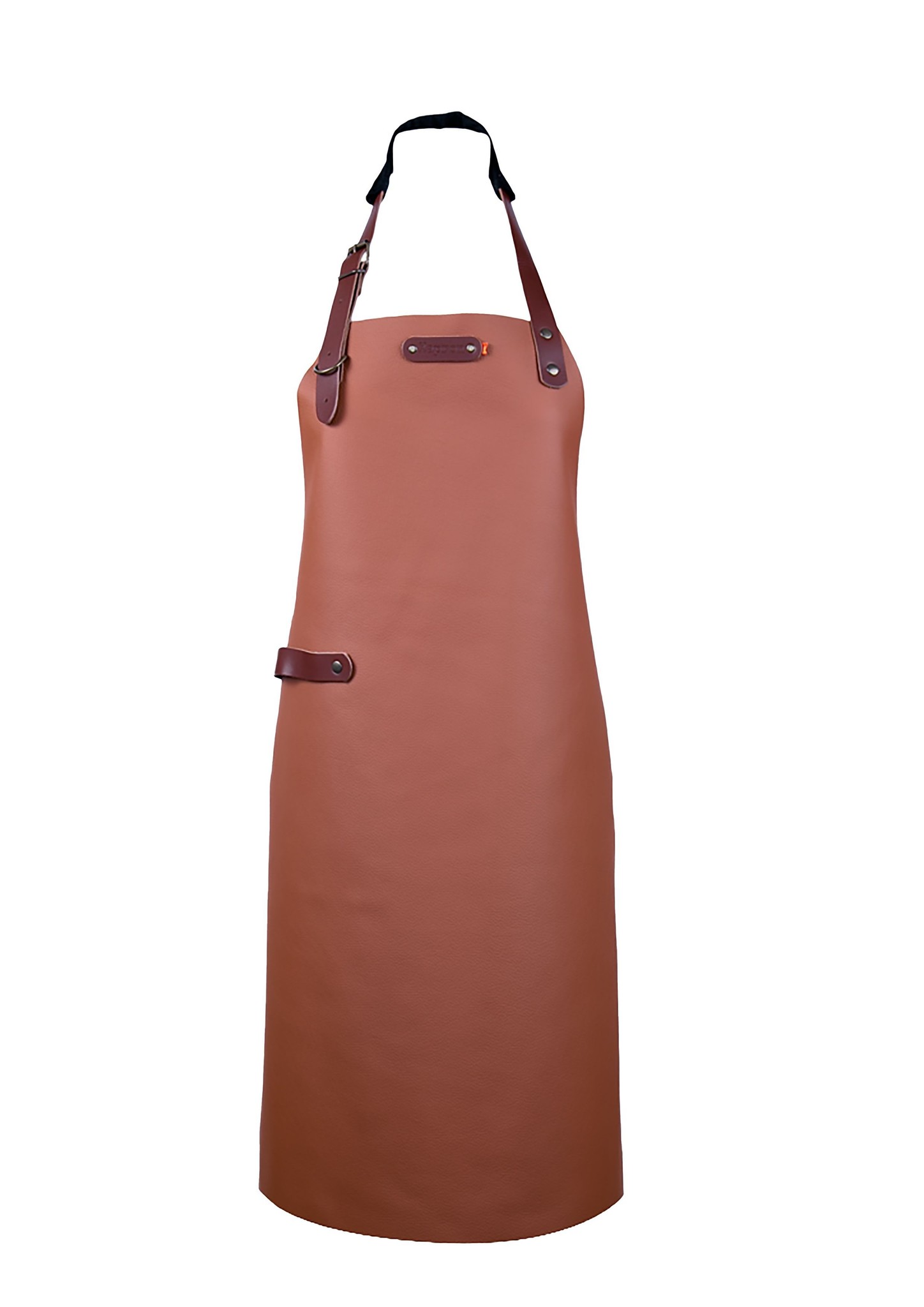 Xapron Bovine Leren Schort met Nekband Medium Cognac