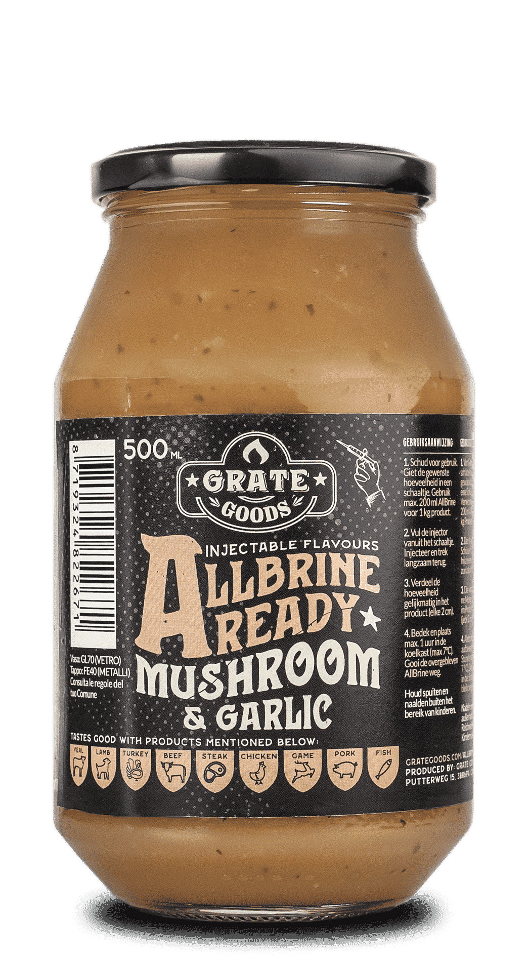 Grate Goods AllBrine Ready Mushroom & Garlic + Injector 500 ml