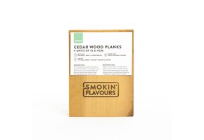 Smokin’ Flavours cederhouten planken klein 4 stuks 15 x 11 cm