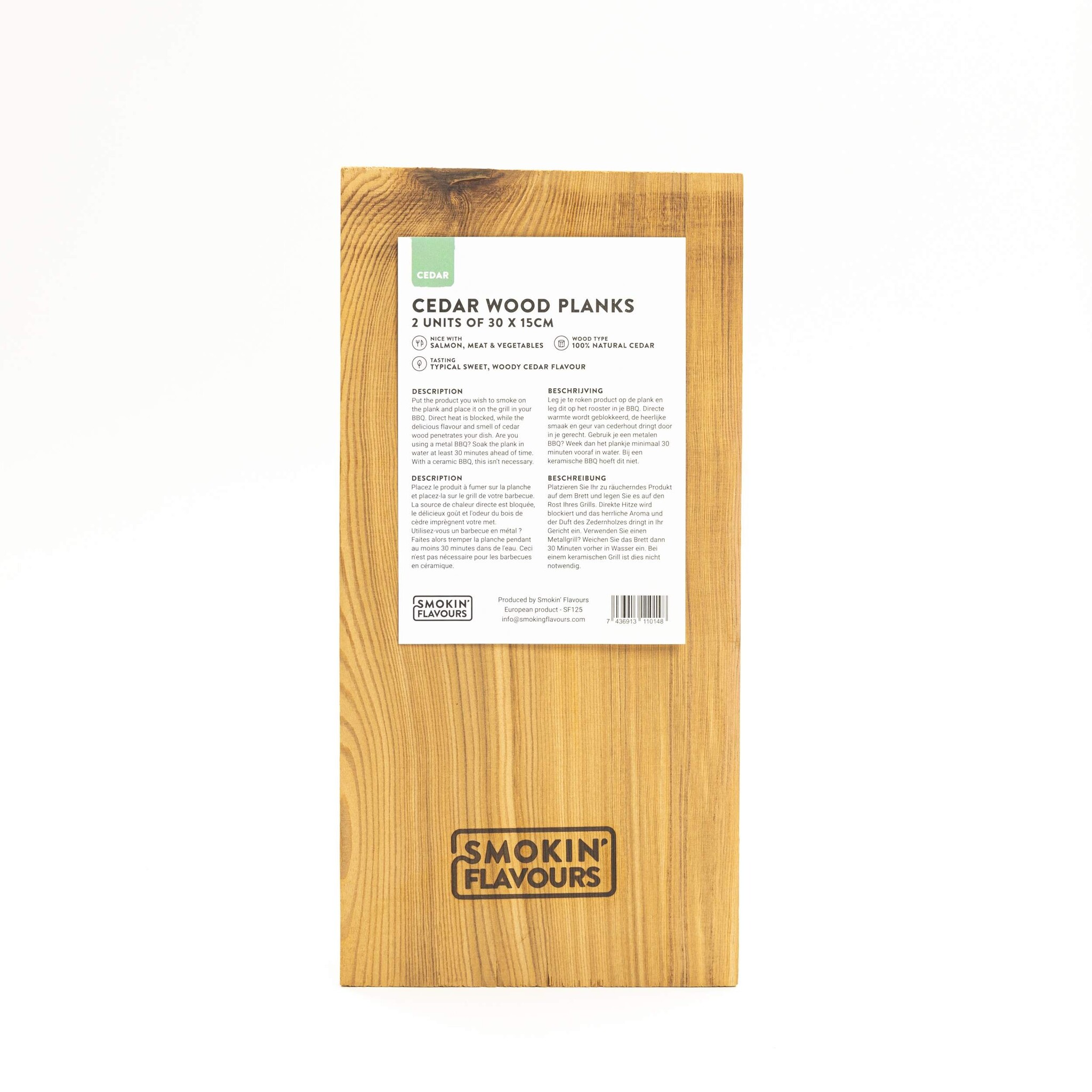 Smokin’ Flavours cederhouten planken 2 stuks 30 ×15 cm