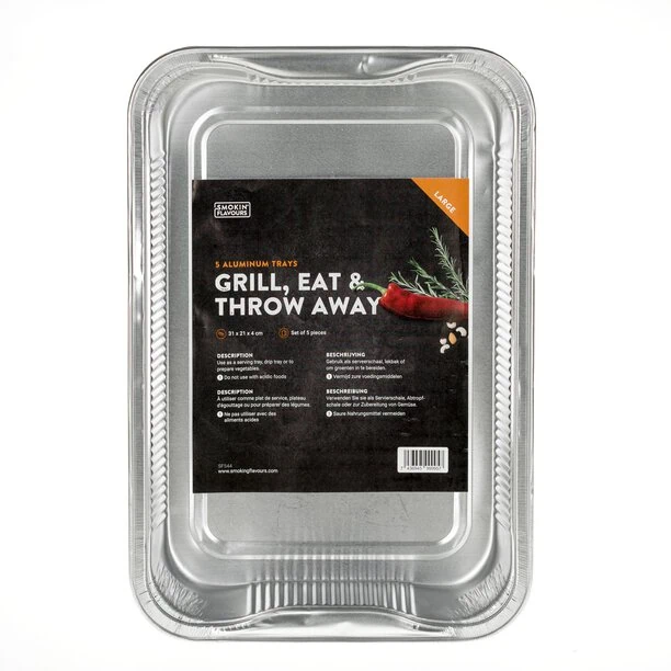 Smokin’ Flavours Aluminium bakken 5 stuks L