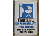 BBQ wandbord BBQ en Bierbuik Parking parkeerplaats mannen 20 x 30 cm