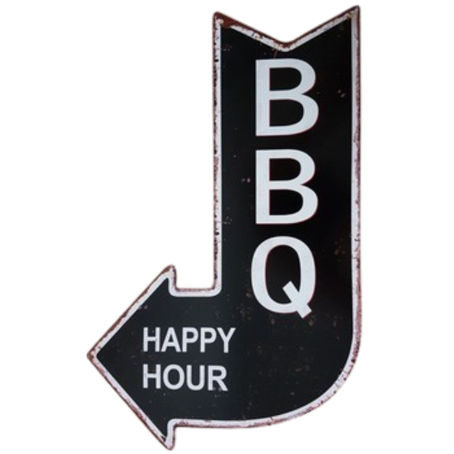 BBQ wandbord happy hour pijl 25 x 40 cm