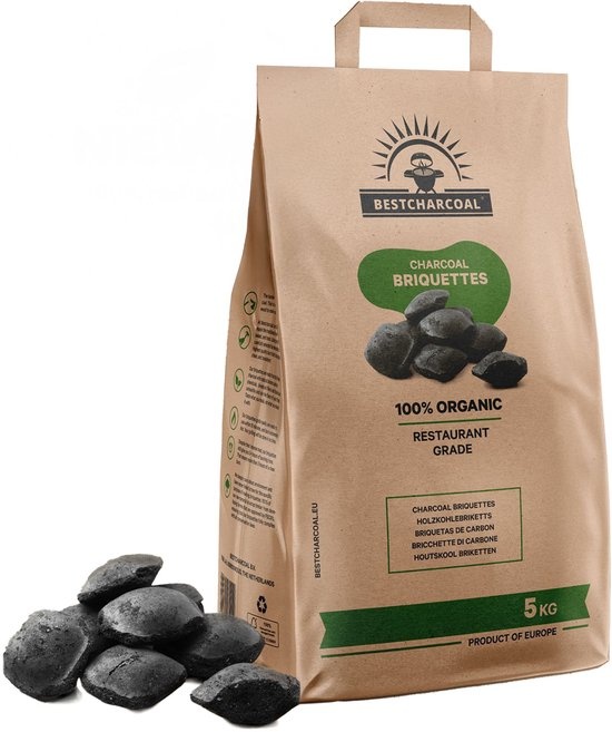 BestCharcoal Briketten Europees hardhout 5 kg