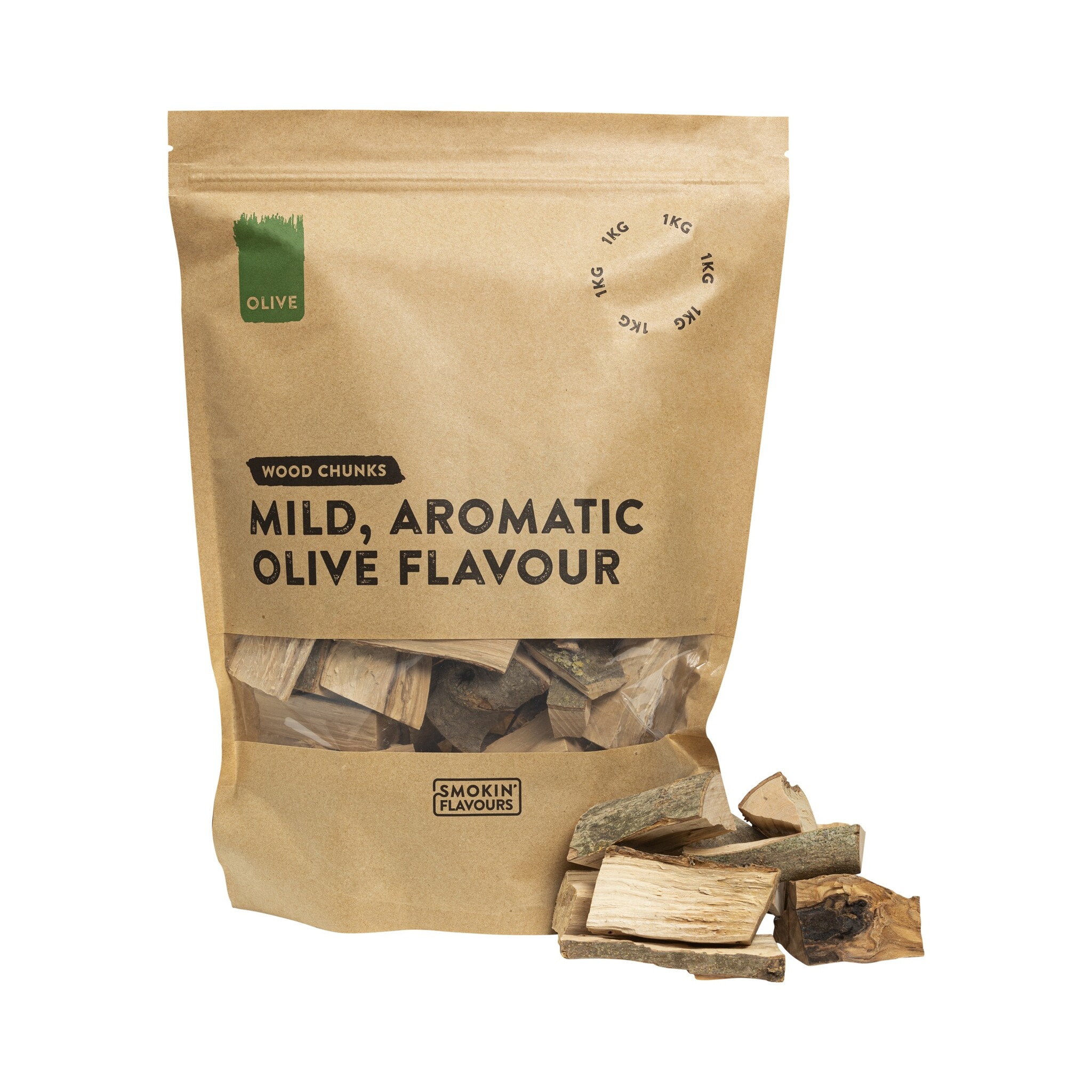 Smokin’ Flavours Rookchunks Olijf 1kg