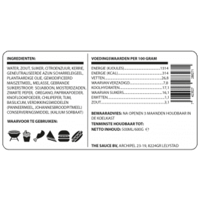 The Sauce barbecuesaus 500 ml