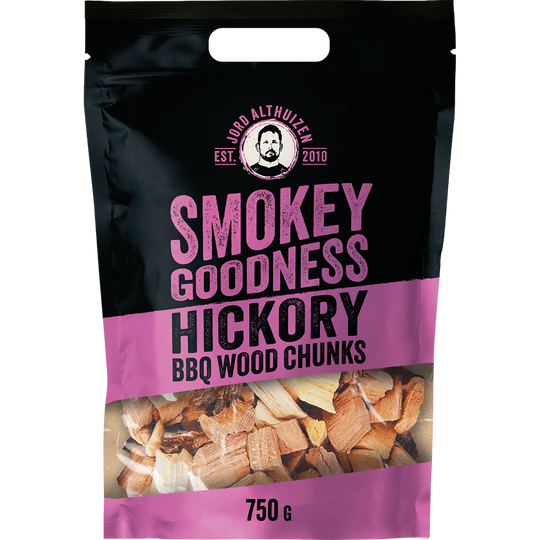 Smokey Goodness BBQ Wood Hickory Chunks 750 g
