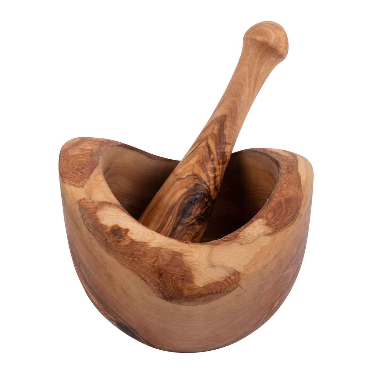 Pure Olive Wood olijfhouten Vijzel 12 cm met stamper