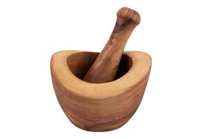 Pure Olive Wood olijfhouten Vijzel 10 cm met stamper