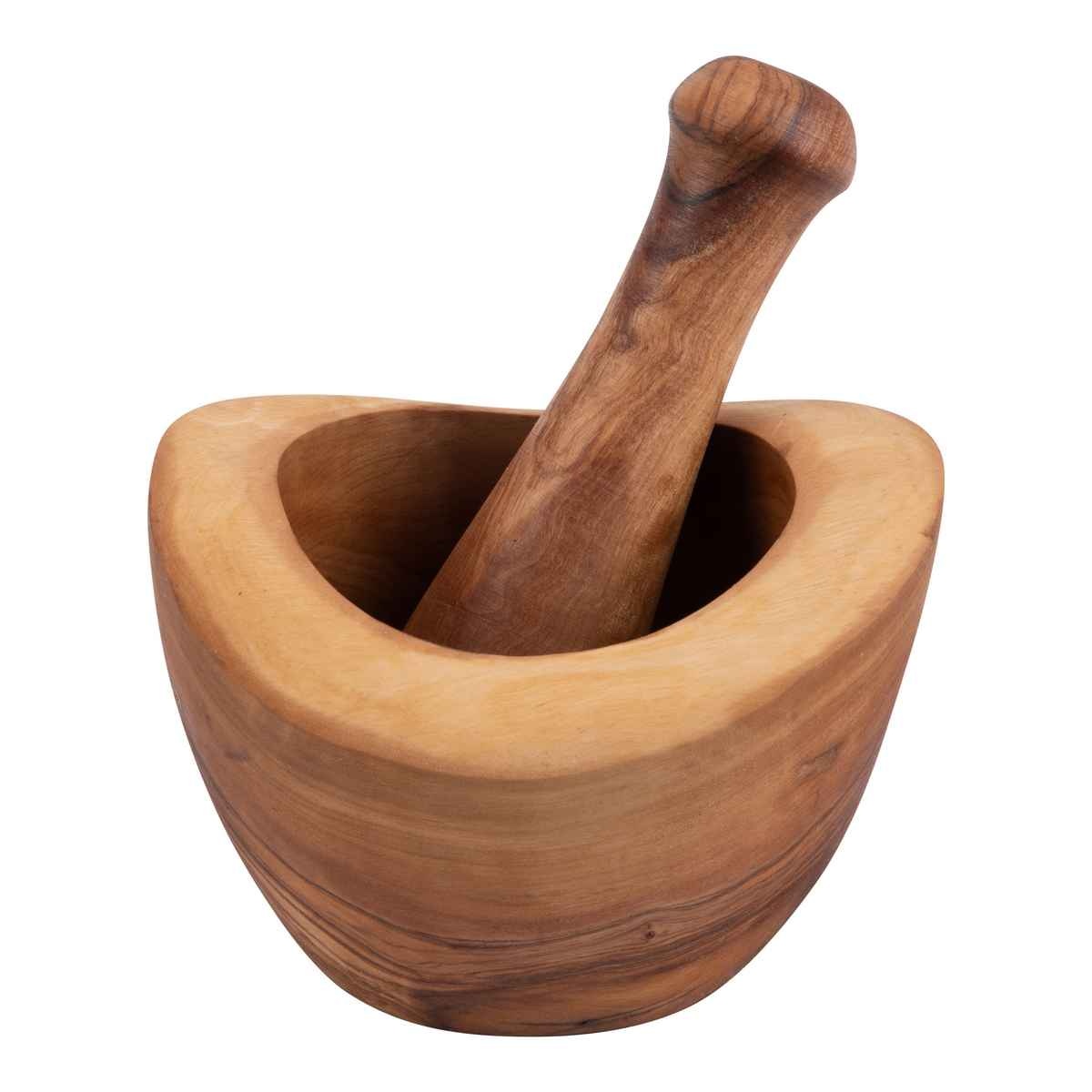 Pure Olive Wood olijfhouten Vijzel 10 cm met stamper