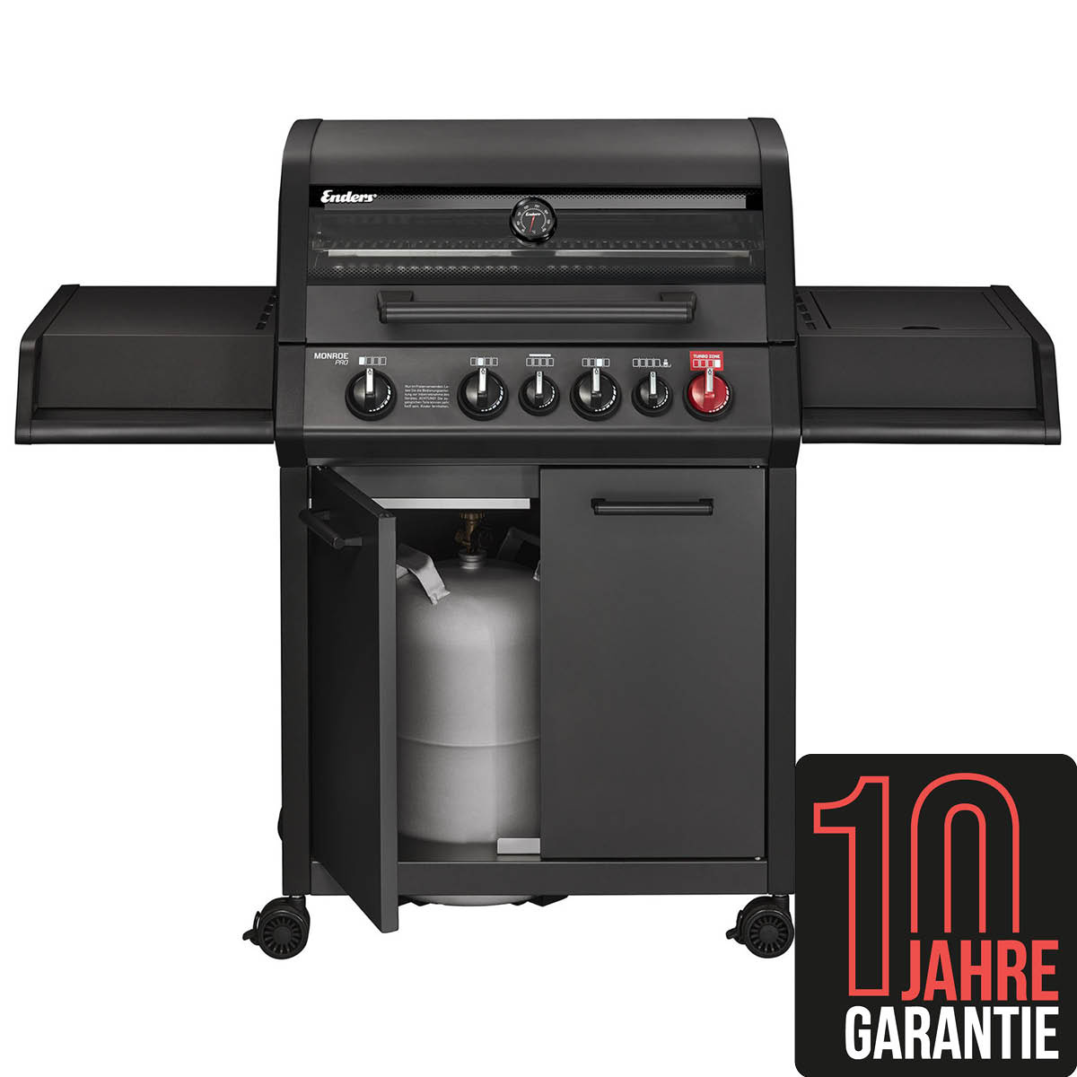 Enders Monroe Pro 4 SIK Turbo Gas Barbecue Mat Zwart