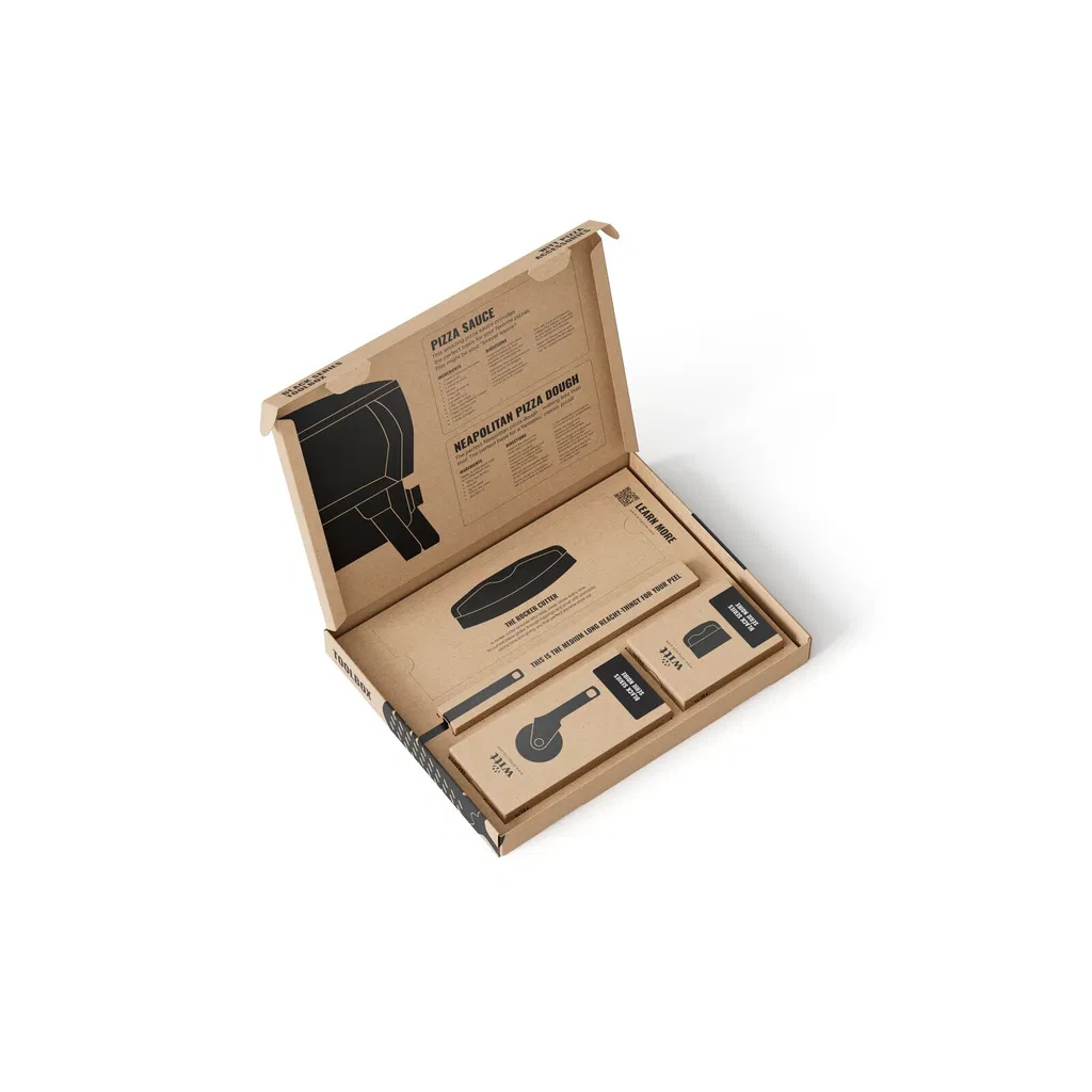 Witt Pizza gereedschapskist 14" schep, snijwiel, deegschraper | Zwart