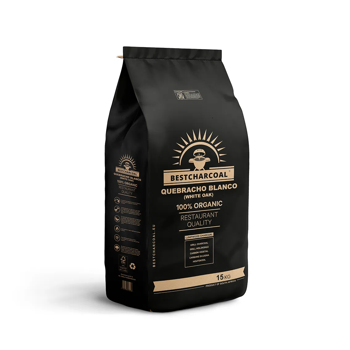 BestCharcoal Quebracho Blanco Houtskool 15 kg