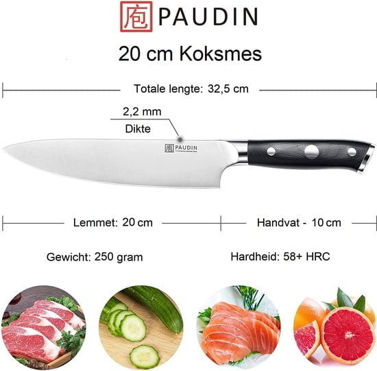 Paudin D1 Koksmes 20 cm – Ultra Dark