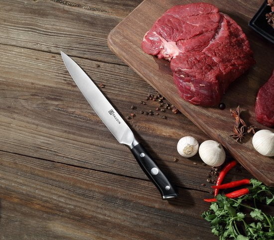 Paudin D9 Vleesmes en Vork 20 cm – Ultra Dark