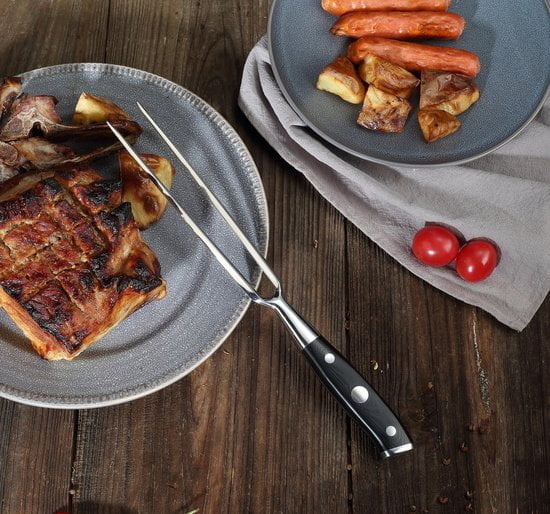 Paudin D9 Vleesmes en Vork 20 cm – Ultra Dark