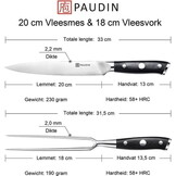 Paudin D9 Vleesmes en Vork 20 cm – Ultra Dark