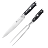 Paudin D9 Vleesmes en Vork 20 cm – Ultra Dark