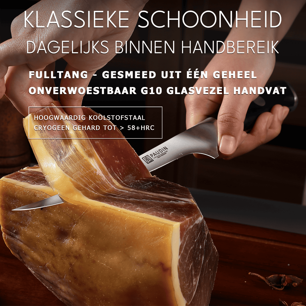 Paudin D10 Fileermes 15 cm – Ultra Dark