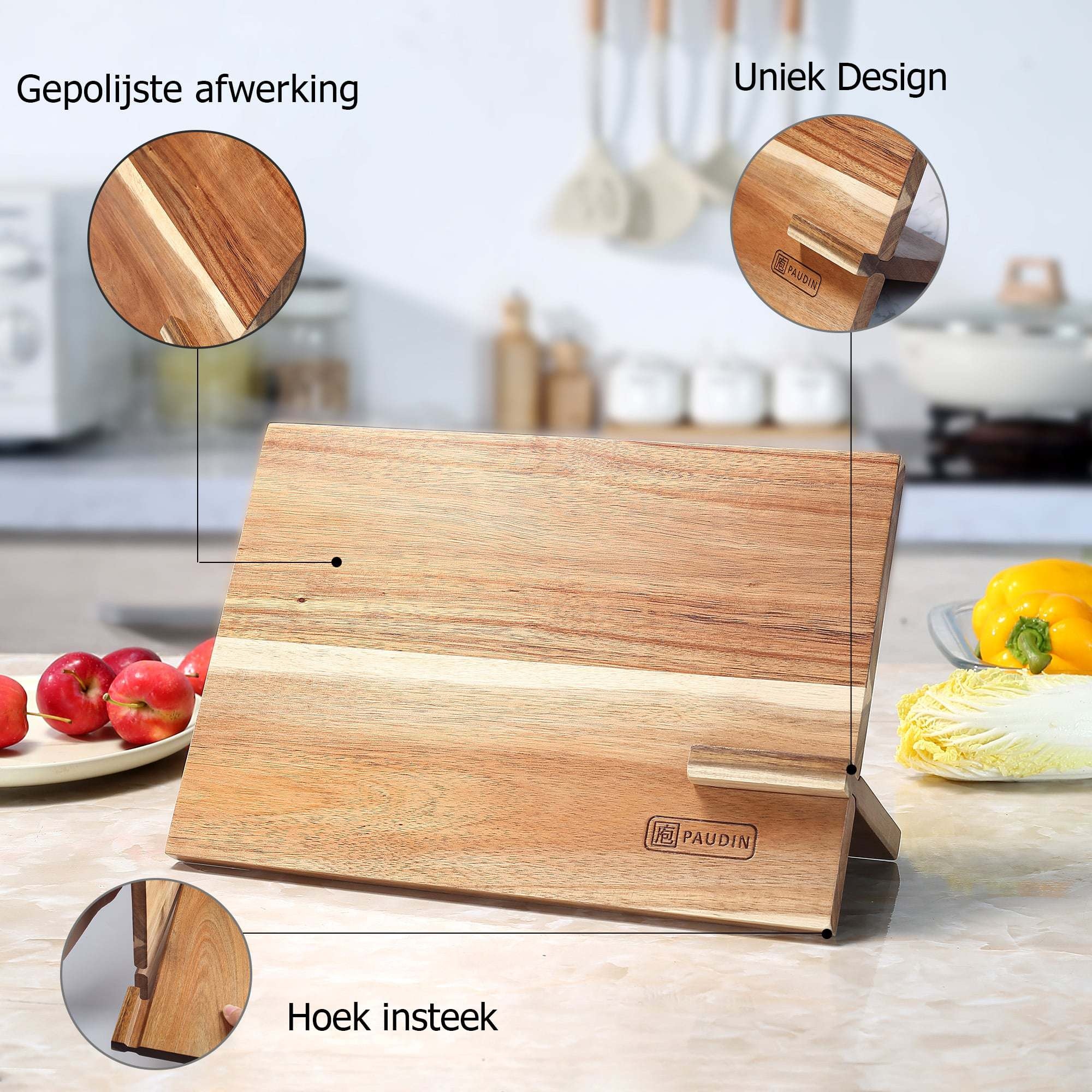 Paudin WS5 Magnetisch Messenblok – Acaciahout