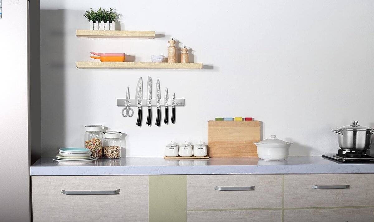 Paudin KB2 Magnetische Messenhouder 45 cm – Geborsteld RVS