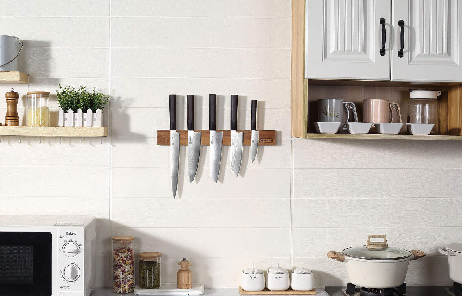 Paudin KB4 Magnetische Messenhouder 45 cm – Acaciahout