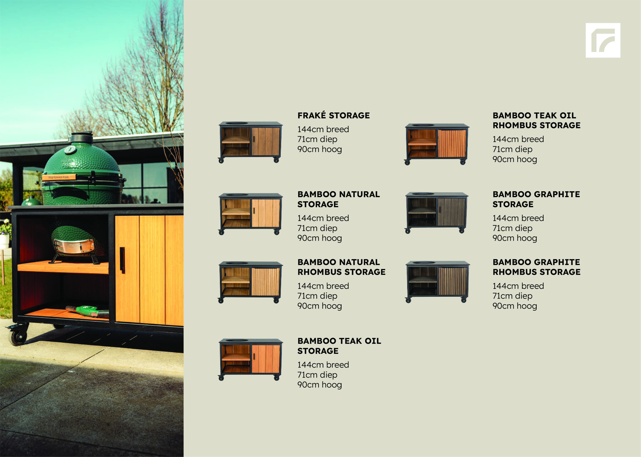 FRAAII Storage Rhombus XL Buitenkeuken - Kamadomeubel