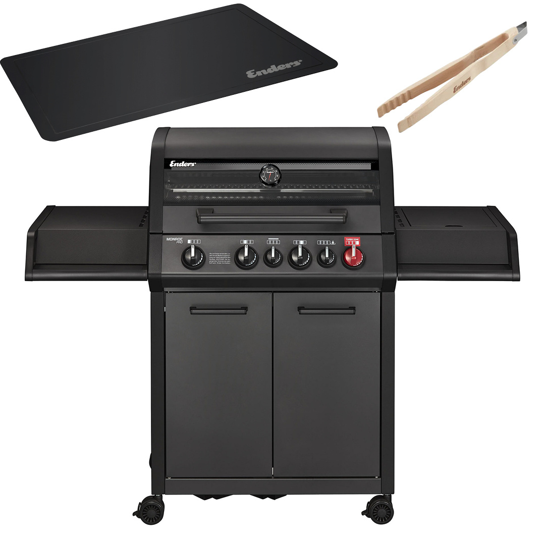 Enders Monroe Pro 4 SIK Turbo Gas Barbecue Mat Zwart