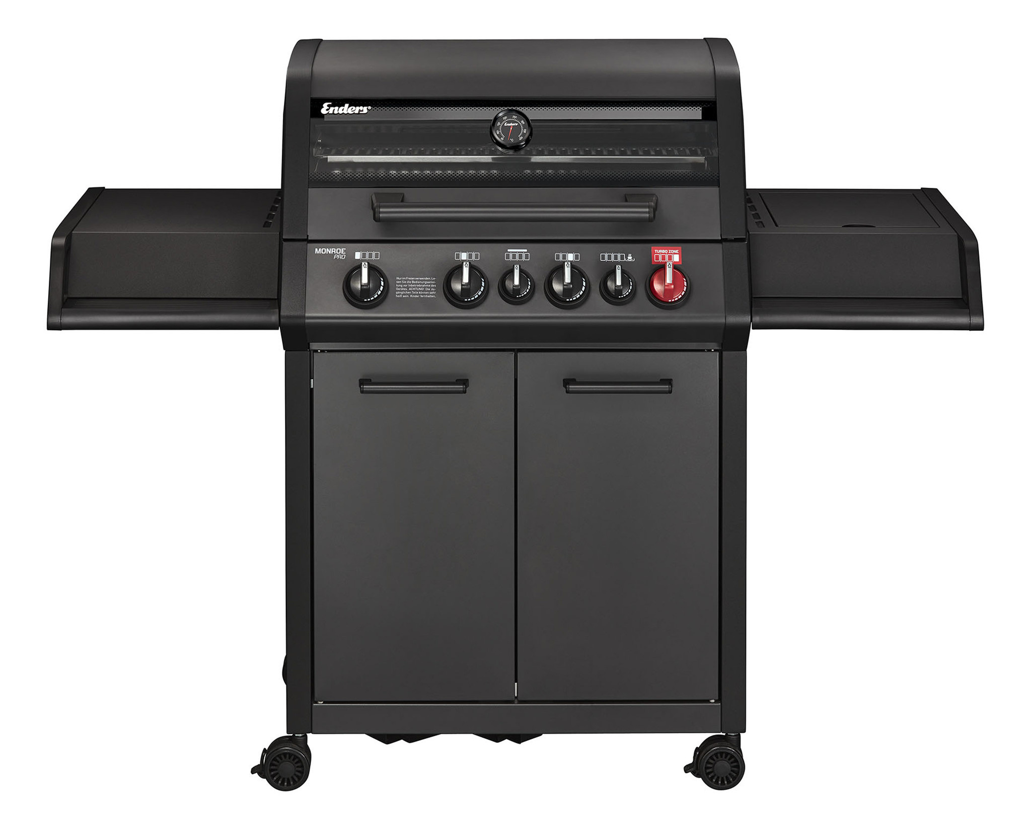 Enders Monroe Pro 4 SIK Turbo Gas Barbecue Mat Zwart