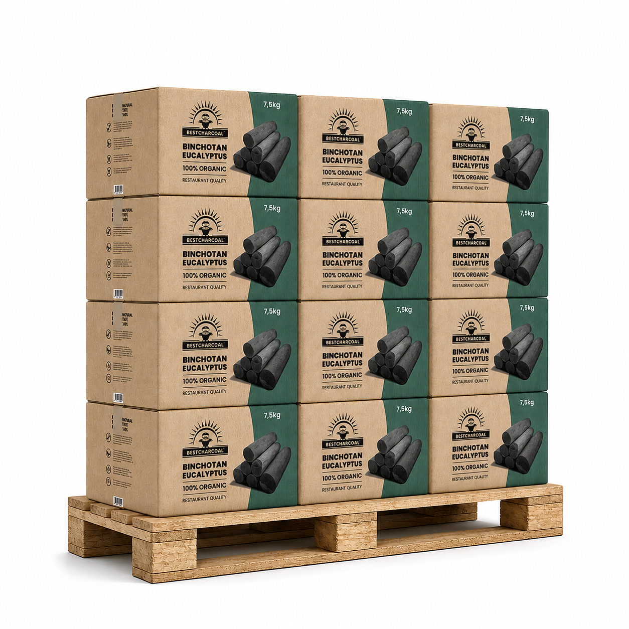 BestCharcoal Binchotan eucalyptus 7,5 kg - 12 dozen