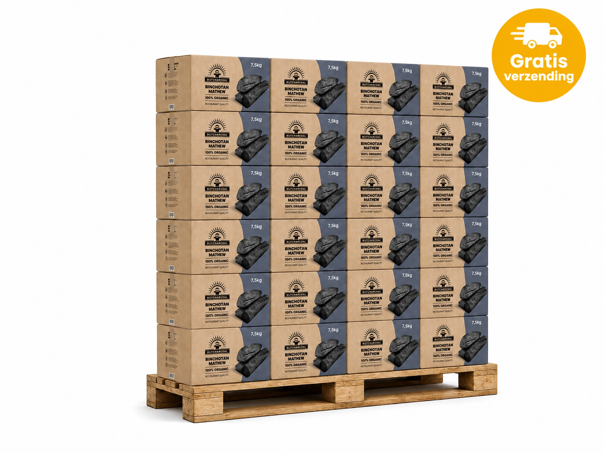 BestCharcoal Binchotan maitiew 7,5 kg - 24 dozen