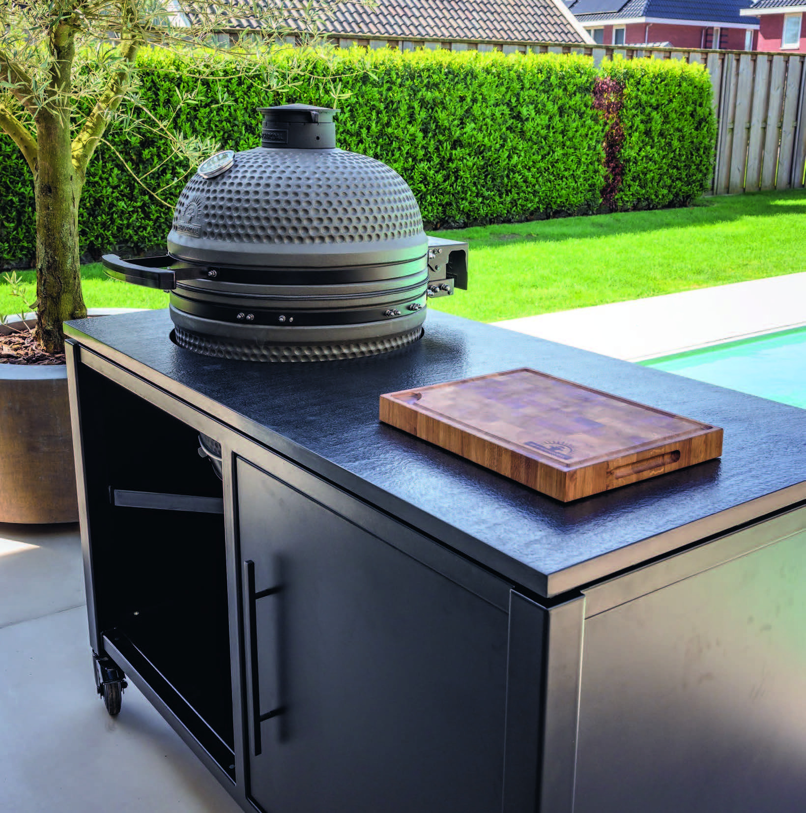 BestCharcoal Luxuos Buitenmeubel Kamado - Zwart Poedercoat