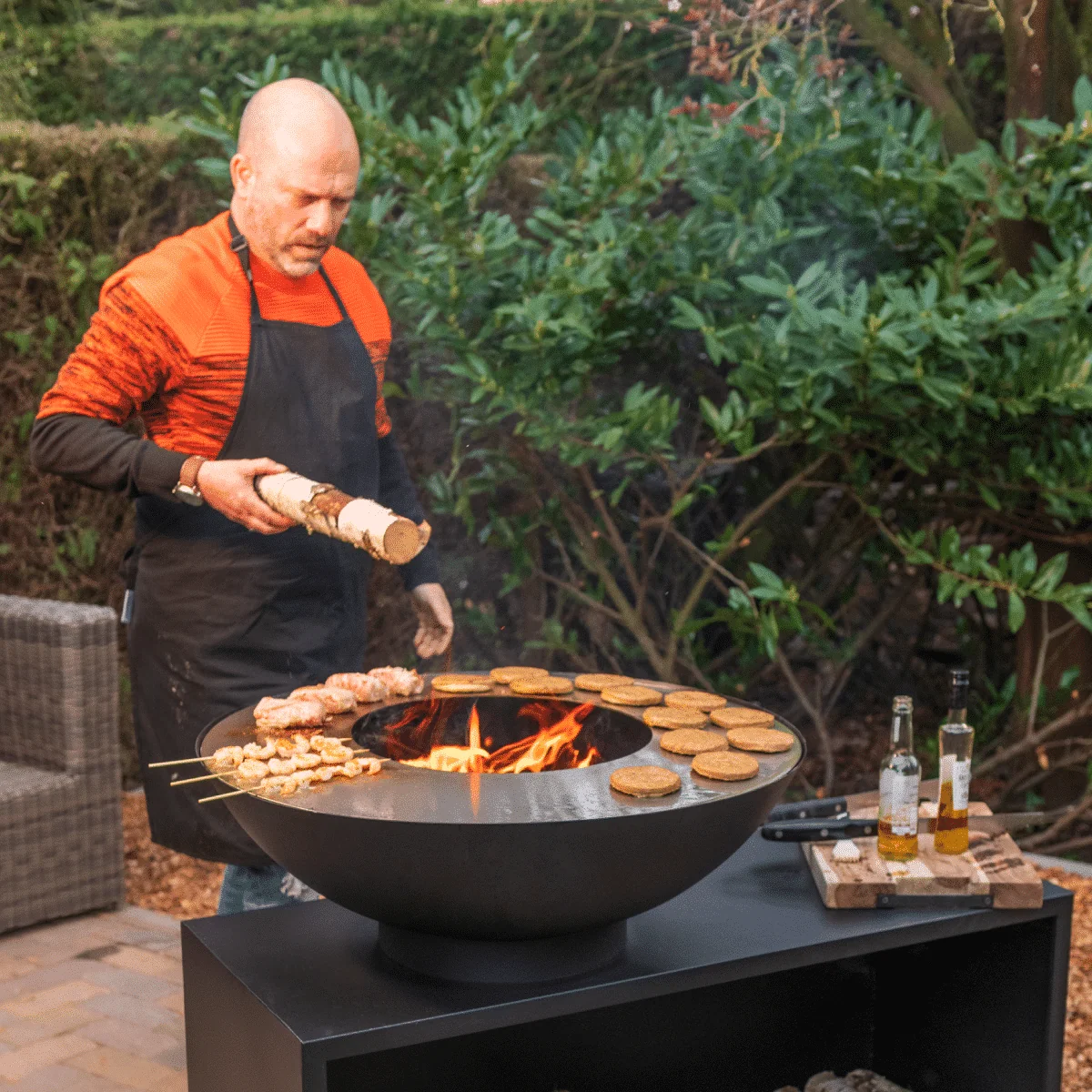 RedFire ONYX Classic Table 80 cm Steel Plancha - Black