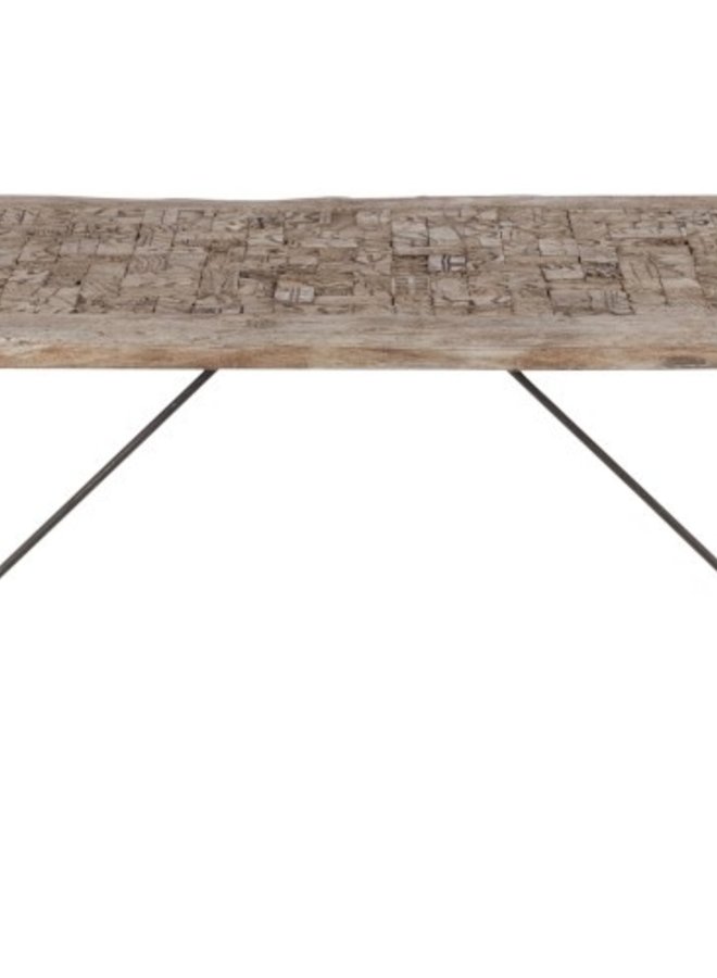 Eettafel Hout Grijs 180x90 cm