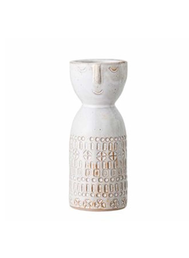 Embla Vase White Stoneware 6x14,5 cm