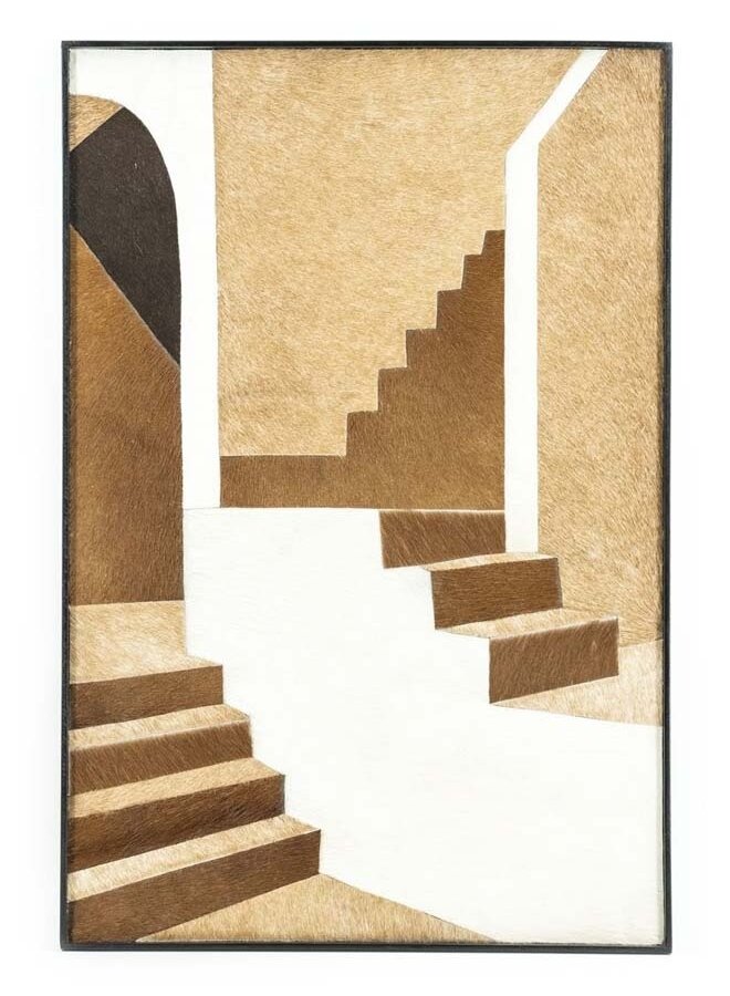 Wanddecoratie Stairs Leer 80x50 cm