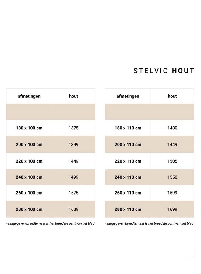 Eettafel Stelvio Eikenhout | stel zelf samen