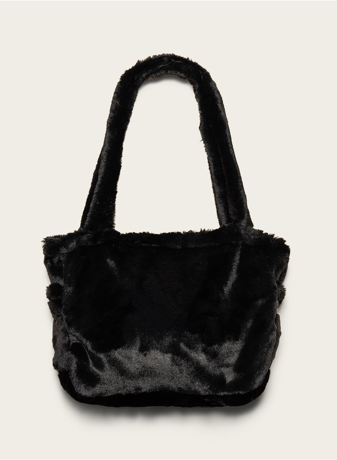 Omay City Bag Black Faux Fur