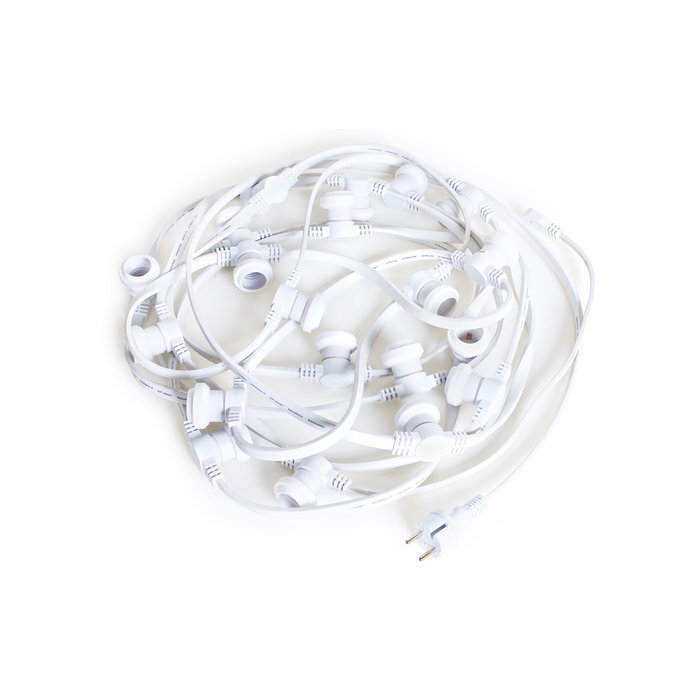 Witte prikkabel 20 meter compleet met 40 fittingen
