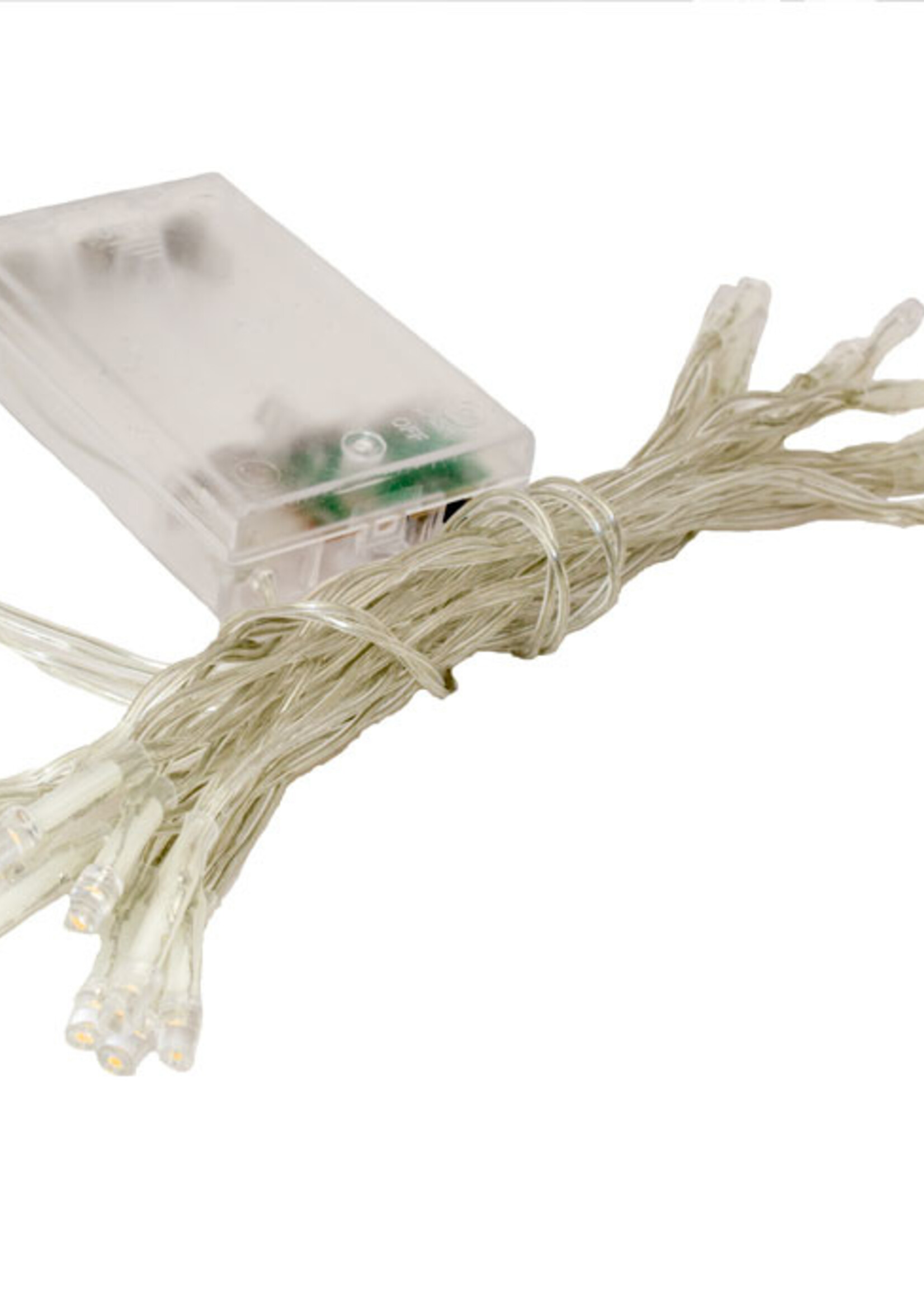 Lichtsnoer 2 Meter met 20 Leds warm wit - 3V