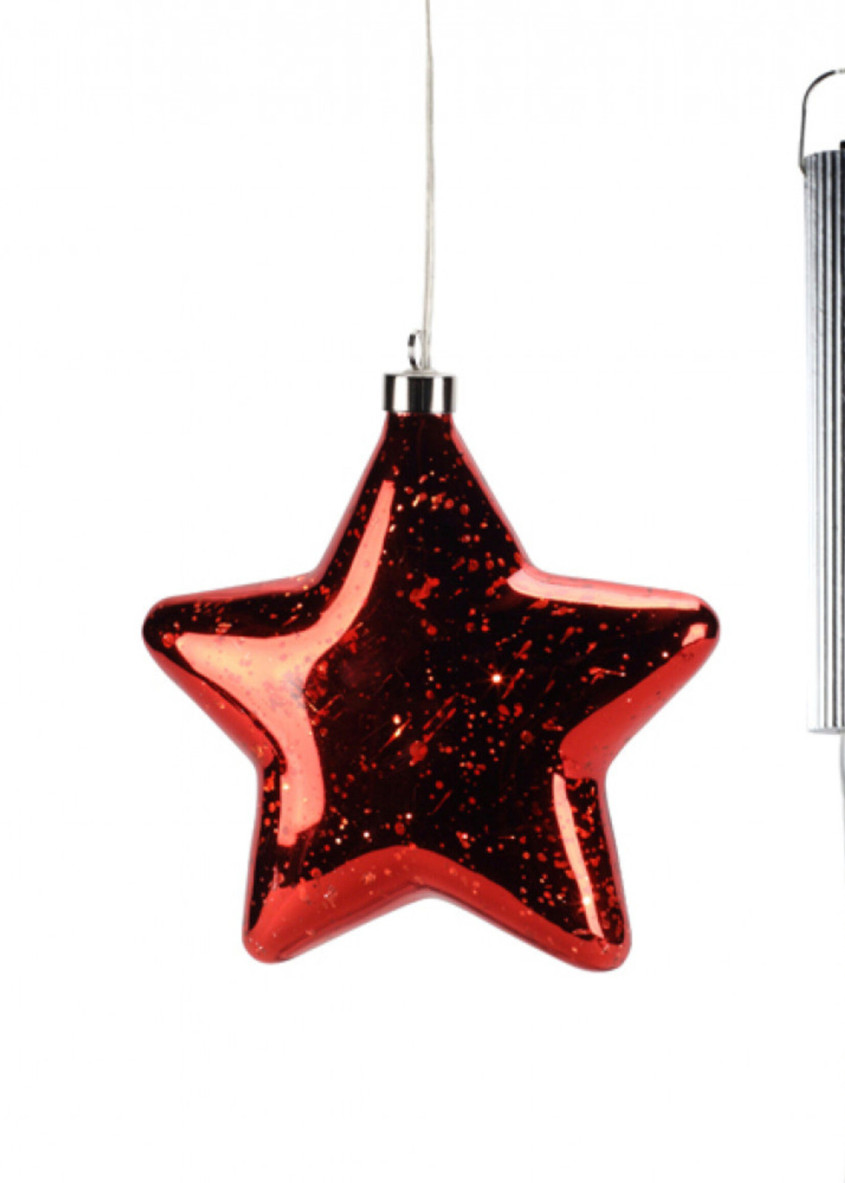 Zilveren Glazen LED BOL - 12 cm "Lucy"