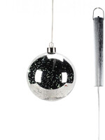 Zilveren Glazen LED BOL - 12 cm "Lucy"