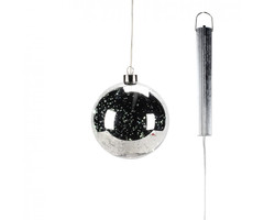 Zilveren Glazen LED BOL - 12 cm "Lucy"