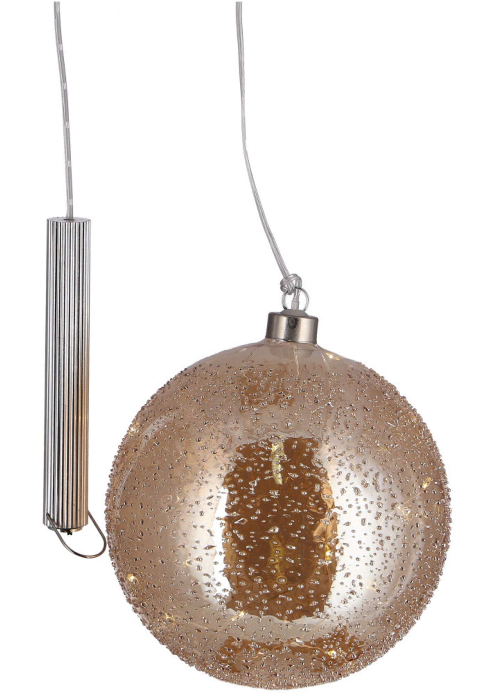 Gouden Glazen LED BOL - 15 cm "Snow"