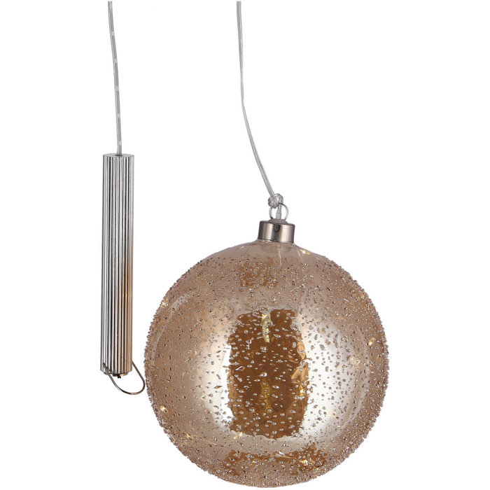 Gouden Glazen LED BOL - 15 cm "Snow"