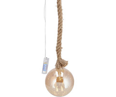 Gouden bol met 24 LED lampjes aan touw - 12CM - 2AA