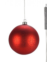 Rode Glazen LED BOL - 15 cm "Lucy" - 2xAA