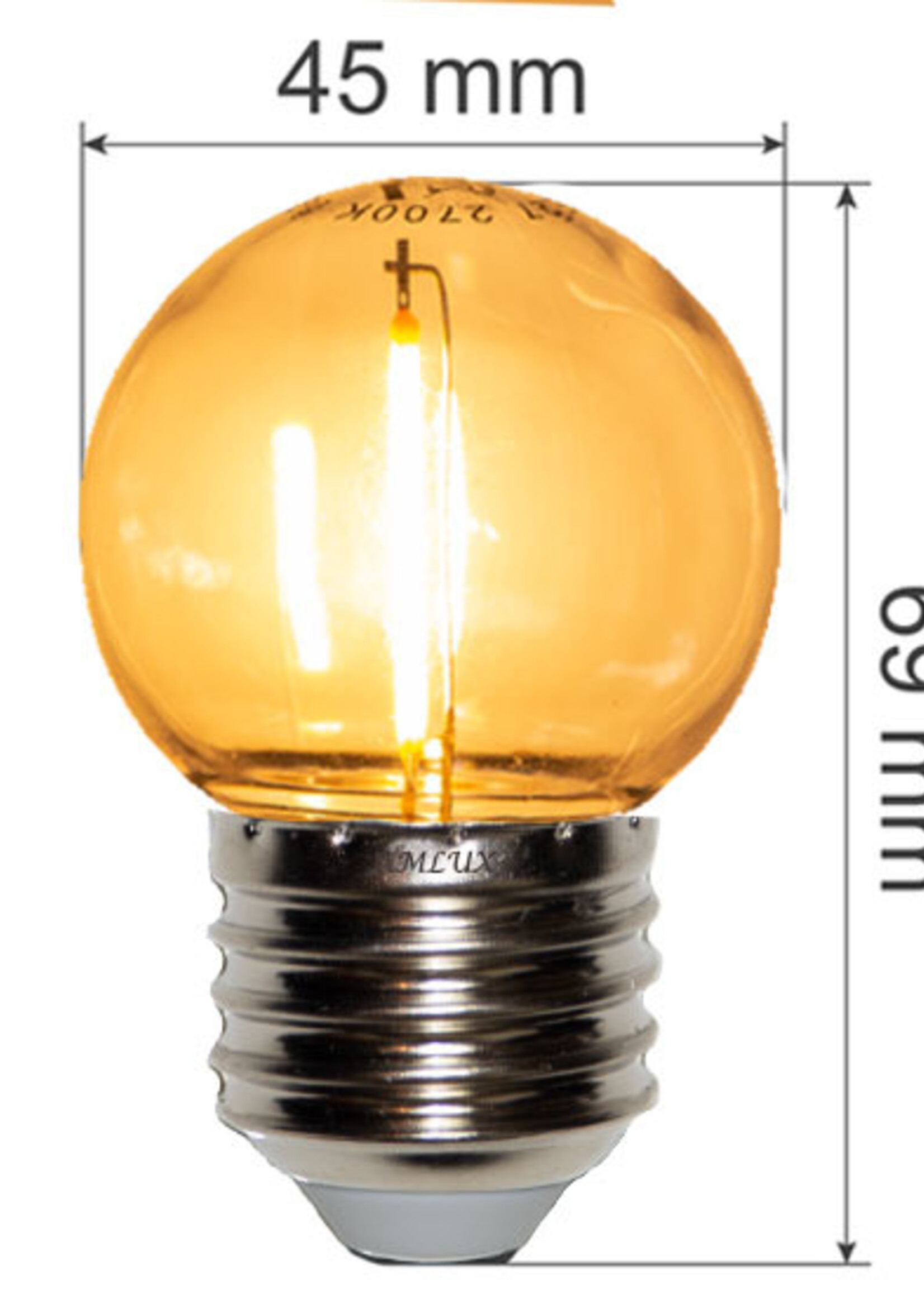 Amlux LED Filament kogellamp 1W - transparant - 2200K