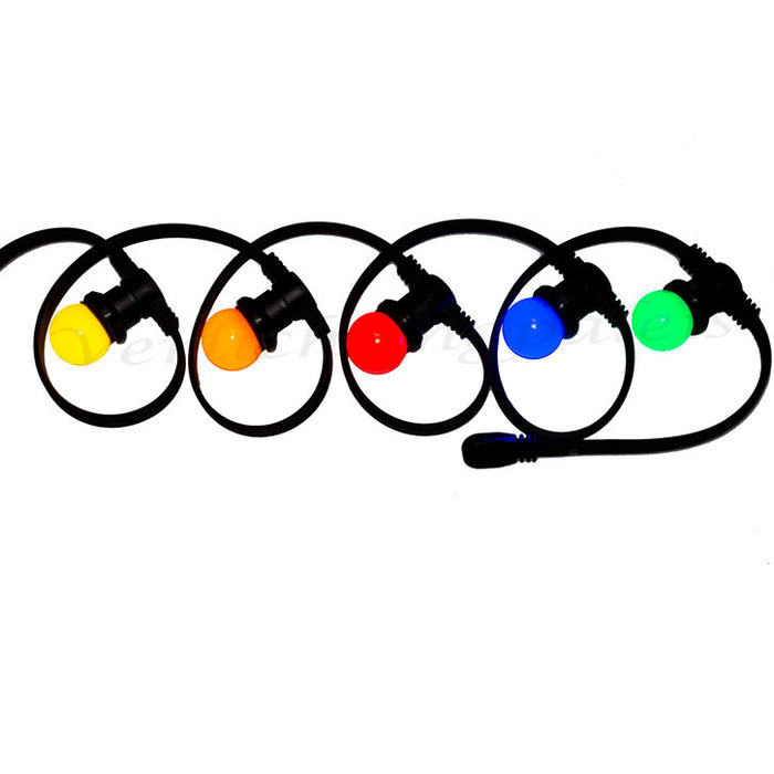 Amlux prikkabel - 20 meter met 30 LED lampen (5 kleuren)