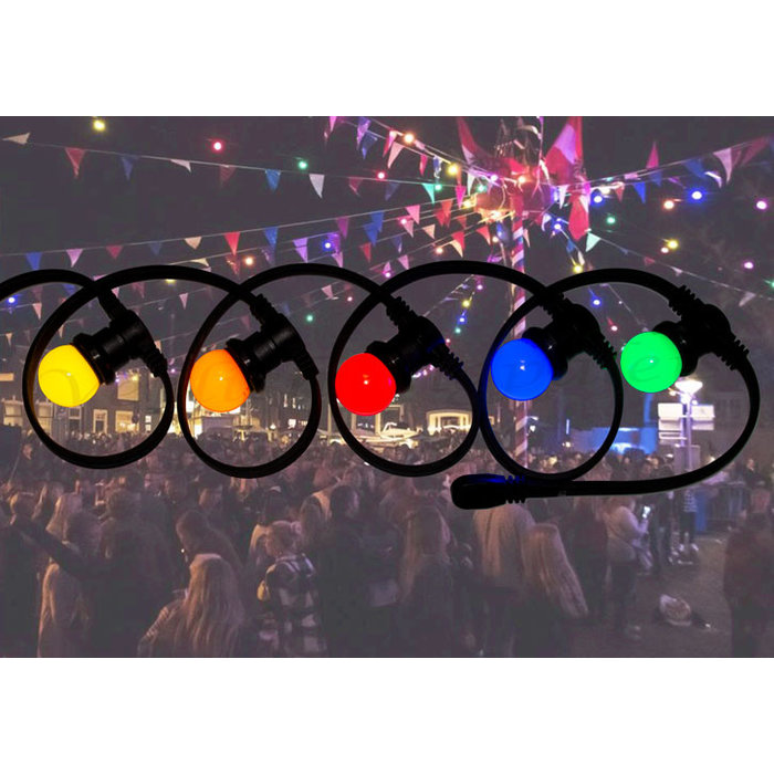 Amlux prikkabel - 15 meter met 45 LED lampen (5 kleuren)